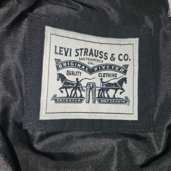 Levi's Strauss Full-Zip Snap Quilted Hooded Parka Coat Black Mens Sz X-Large N - Picture 7 of 8